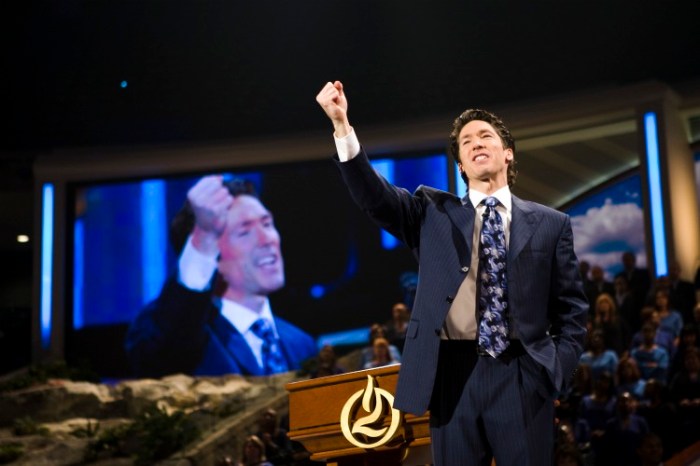Joel Osteen- pastor of largest evangelical Church in America.